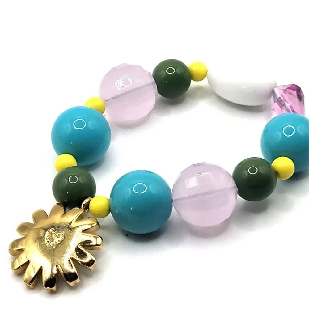 Stella & Dot Little Dollie Child's Daisy Charm Bracelet 5in